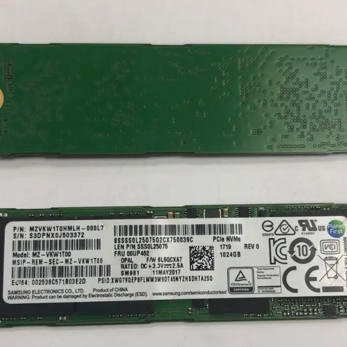 00UP462 Lenovo MZVKW1T0HMLH-000L7 1 TB PCIe M.2 2280 אופל SSD כונן קשיח SM961