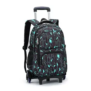 Rolling Backpack On Wheels High-Capacity School Bag Backpacks for Students Climbing Stairs