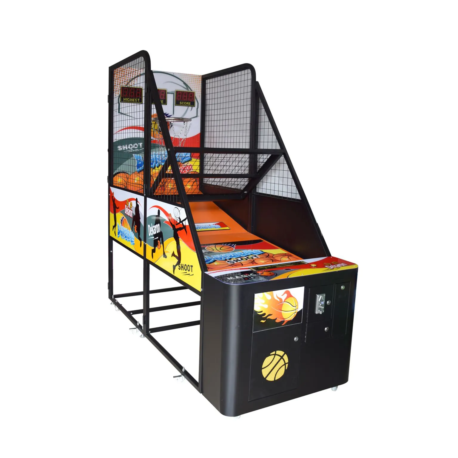 Moeda operado máquina de arcade máquina de jogo de tiro de basquete indoor basquete placar eletrônico