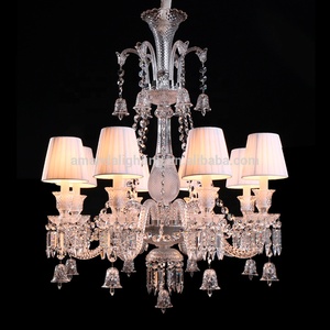 Elegante <span class=keywords><strong>Lampadario</strong></span> Barocco in Cristallo <span class=keywords><strong>Vintage</strong></span> Italiano con Paralume in Tessuto per Arredamento Casa - Product Image 2