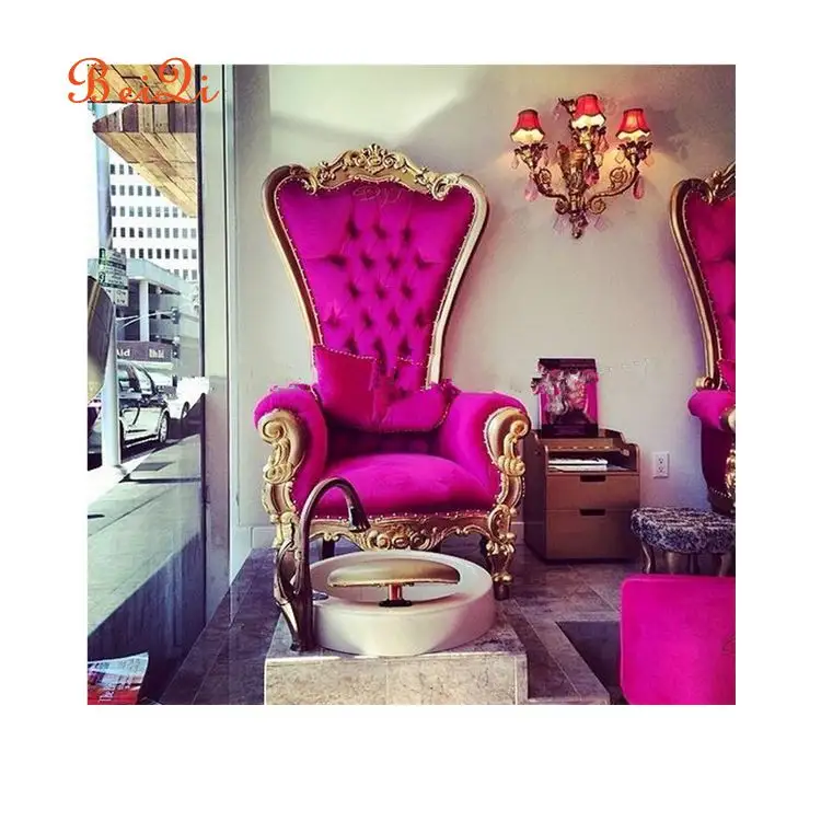 El Rey y la reina elegante pie spa, salón de belleza rosa manicura pedicura silla en venta