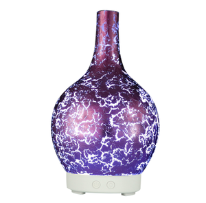 Difusor de aceite esencial de ámbar iridiscente de vidrio de mosaico craquelado, <span class=keywords><strong>humidificador</strong></span> de carcasa de aromaterapia 100ml - Product Image 3