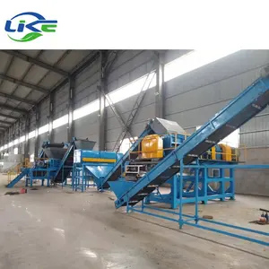 Used Tyre Shredding System waste tire recycling machine for wire-free rubber chips