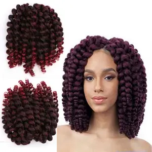 Grosir 2x Nilai Tongkat Jumpy Keriting Jalinan Keriting Jamaika Bounce Wig Ekstensi Rambut Kepang