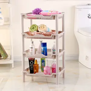 4-Tier Multiuso in plastica rack di stoccaggio bagno angolo rack di stoccaggio