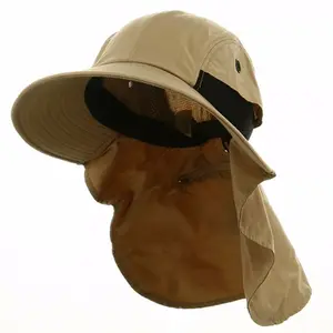 Personalizzato Cappello Secchio Con Flap Copertura del Collo Protezione Solare Spf Cappello