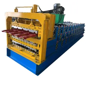 Chất lượng cao tự động ba màu hai lớp thép kim loại tường và roof bảng điều chỉnh roll forming machine