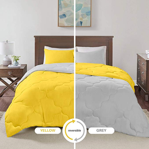 3 Piece <strong>Comforter</strong> Set All Season Reversible Stitched Geometrical Pattern Bedding Comfort - Product Image 2