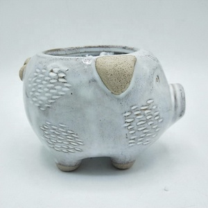 Porcelain Pig Planter For Tabletop Macetas For Home Decoration - Product Image 5