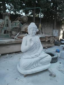 Precio directo de fábrica de mármol jardín al aire libre Gran Piedra Blanca meditando <span class=keywords><strong>Buda</strong></span> estatua en venta - Product Image 3