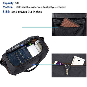 Water Resistant Travel Sports Duffel <strong>Gymbag</strong> With Shoe Compartment - Product Image 5