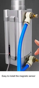 Cylindre pneumatique à air comprimé de type piston à double action, norme <span class=keywords><strong>DNC</strong></span> SE ISO 6431/ISO15552, alésage 100 mm carré, pour porte - Product Image 6