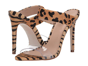 Sandali mulo in PVC trasparente per donna con tacco alto e Zebra a punta di cavallo - Product Image 3