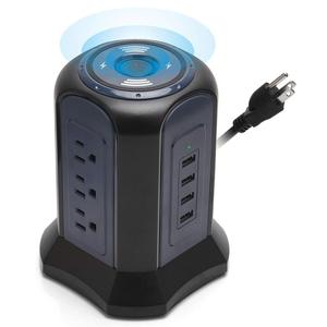 Toma de corriente inalámbrica para torre, estación de carga, 9 enchufes de salida, 4 puertos USB - Product Image 1