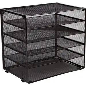 Home School Black Metal Bureau Kantoor Mesh Organizer voor Document Lade Bestanden Papers Rekeningen Mappen Letters