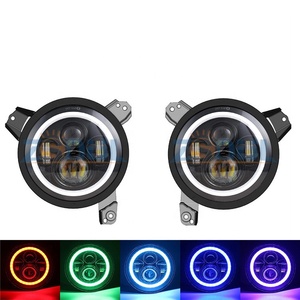 Punto 7 pulgadas ronda Led <span class=keywords><strong>faro</strong></span> Hi/Lo haz faros Omni-direccional ajustar anillo adaptador entre corchetes para Jeep wrangler JL - Product Image 2