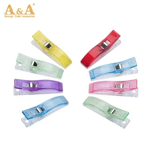 Transparente colorido longo boca clipe de plástico clips de tecido para costurar retalhos diy artesanato
