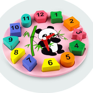Blocs Éducatifs en bois <span class=keywords><strong>Puzzle</strong></span> <span class=keywords><strong>3D</strong></span> Temps Numériques Panda <span class=keywords><strong>Horloge</strong></span> Jouets - Product Image 3