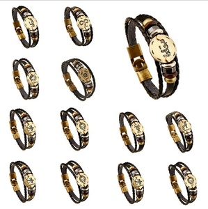 Hohe qualität 2 schicht aus echtem leder PU weben legierung schnalle schmuck armband - Product Image 6