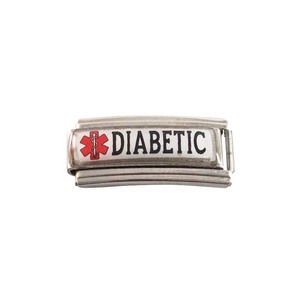 Bijoux en acier inoxydable 304, lien modulaire, démarreur, breloque, de survie du Cancer, alerte médicale, italien - Product Image 4