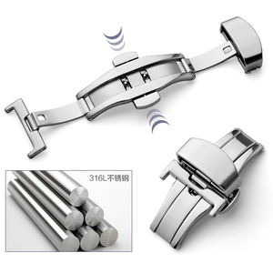 Tschick Khóa Đồng Hồ Khóa Đôi Bằng Thép Không Gỉ Chất Lượng Tốt 12 16 18 20 22 24Mm Khóa Đồng Hồ Triển Khai Tất Cả Bướm Tỏa Sáng - Product Image 2