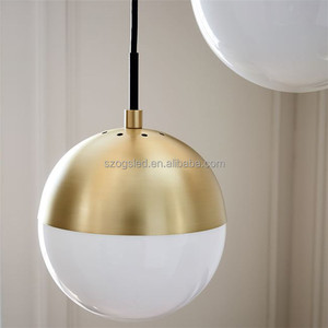 Una sola cabeza decoración interior blanco leche bola de cristal lámpara colgante - Product Image 3