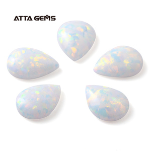 Pera corte cristal <span class=keywords><strong>blanco</strong></span> ópalo gema piedra 17C preciosas de ópalo de fuego - Product Image 5