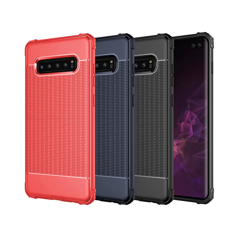 Anti Shock acabado mate cubo Testure funda de teléfono TPU suave para Samsung Galaxy S10 Plus