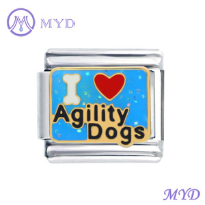 Thép Không Gỉ 9Mm Kích Thước Cổ Điển Liên Kết Có Thể Điều Chỉnh Mạ Vàng I Love Cat Vòng Đeo Tay Quyến Rũ Của Ý - Product Image 5