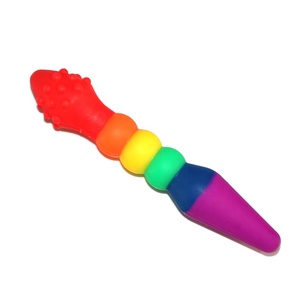 Arco iris doble cara Anal consolador de pene trasero cuentas - Product Image 1
