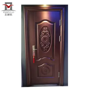 Cheap South Africa Nigeria Classical Entrance Exterior Steel Door