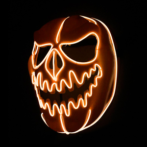Máscara Decorativa de Halloween, Máscaras Divertidas, Excelentes Artículos para Fiestas, Máscara de <span class=keywords><strong>Calabaza</strong></span> con Cable EL - Product Image 4