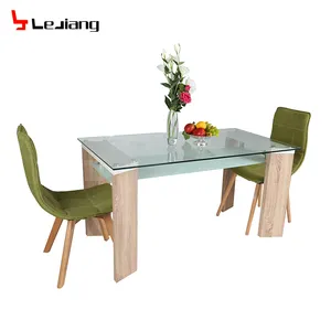 Free Sample Solid Wood 10 Seater Granite Top Royal Walnut Expandable 12 Tempered Glass Dining Table Set For 4