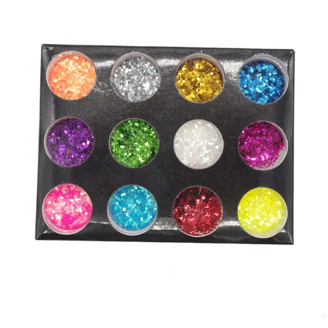 2019 Fangxia Professionele Groothandel 12 Kleur Acryl Nail Poeder Voor Nail Art Decoratie Nail Glitter