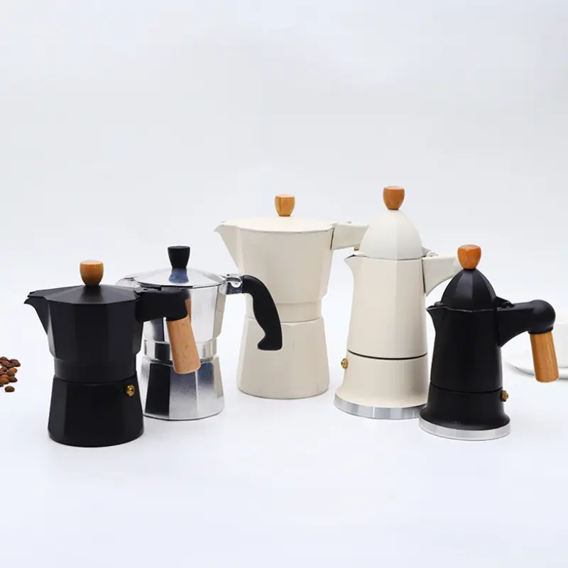 الجديدة القادمة القهوة الفرنسية وعاء ضغط من الستانليس ستيل القهوة الغطاس مع مقبض خشب