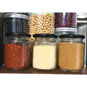 <span class=keywords><strong>250Ml</strong></span> Vòng 8 Oz Glass Chum Với Đen Kim Loại Nắp Đóng Hộp Chum Cho Mứt Mật Ong Nghệ Thuật Và Người Giữ Quà Tặng - Product Image 4