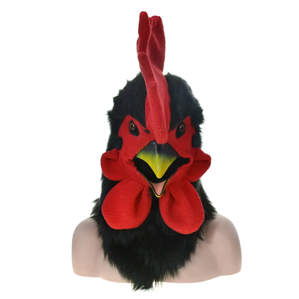 Party Supply Movable Mouth Black Cock Costume Cosplay Mouth Mover Masks Plush Faux Rest Adult Costumes Props