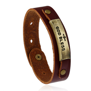 Bracciali in pelle con bracciale in pelle con bracciale in pelle con ciondolo marrone - Product Image 1