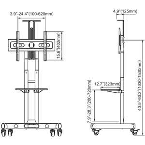 Doble columna de audio visual móvil <span class=keywords><strong>soporte</strong></span> de <span class=keywords><strong>tv</strong></span> de 32 "a 65" de <span class=keywords><strong>TV</strong></span> de panel - Product Image 2