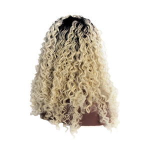 <span class=keywords><strong>Pelo</strong></span> Largo dos tonos <span class=keywords><strong>Rubio</strong></span> ombre sintético frente de encaje pelucas para las mujeres negras - Product Image 3