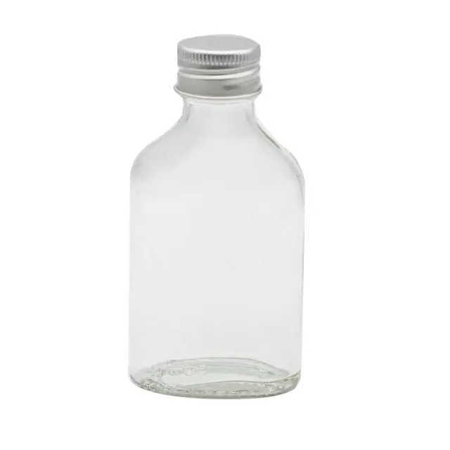 Новая модная стеклянная бутылка для сока и напитков 50 мл 5cl с серебряной крышкой