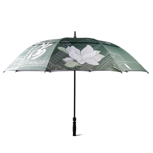 Anti-UV <span class=keywords><strong>Soleil</strong></span> Pluie Automatique Ouvert Double Couche Grand Parapluie Droit Avec Fleur Impression Numérique - Product Image 5