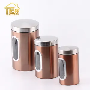 Latas herméticas de cozinha, aço inoxidável, lata de café, chá, açúcar, produto comestível, transparente, conjunto de lata de garrafa