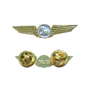 Insignia de Piloto Personalizada con Forma de Ala de Águila en Metal Dorado - Product Image 2