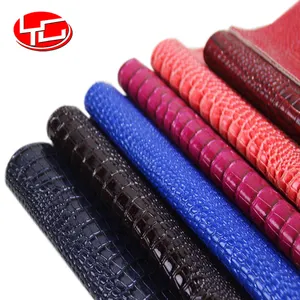 embossing crocodile leather pvc pu artificial leather for bag wallet