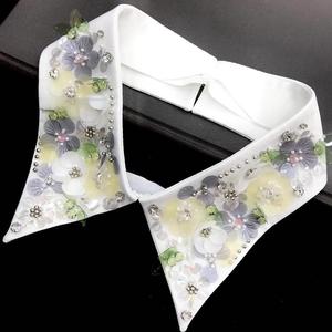 Vòng Cổ Hoa Kim Sa Ren Pha Lê Thời Trang Cổ Áo Vải Thêu Phong Cách Cổ Điển - Product Image 2