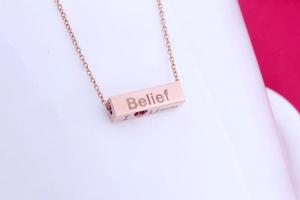 Popular de acero inoxidable, chapado en oro <span class=keywords><strong>blanco</strong></span>, letras cuboides <span class=keywords><strong>Te</strong></span> quiero, mamá, suerte, colgante, collares, día de la madre - Product Image 6