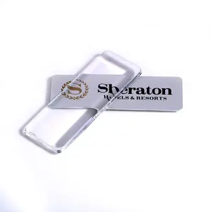 clear reusable acrylic cover to magnetic aluminum name tags