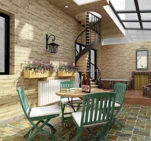 现代3D砖图案餐厅工作室阳光房门廊装饰壁纸