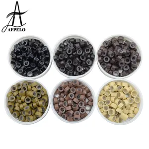 Top Quality Micro Rings With Silicone Lined for Human Hair Extensions Hair Beads 5.5mm